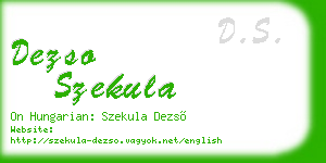dezso szekula business card