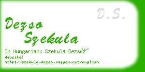dezso szekula business card